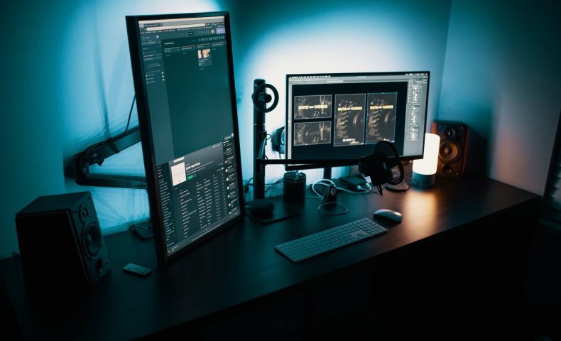 black flat screen computer monitor